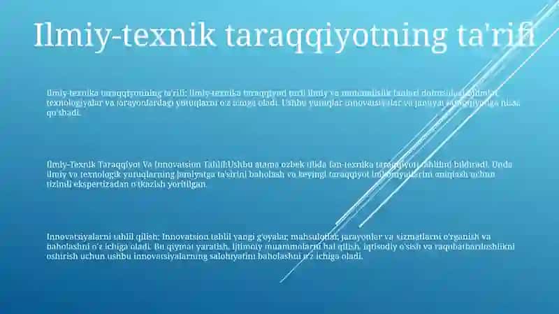Ilmiy-Texnik Taraqqiyot Va Innovatsion Tahlil 2
