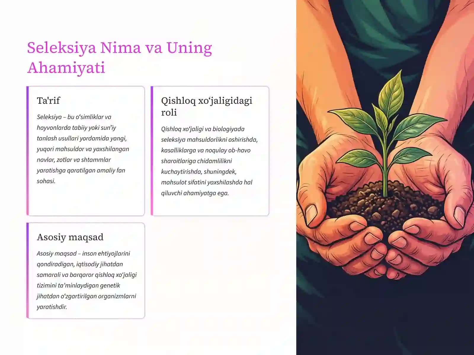 Seleksiya Jarayonining Umumiy Dastlabki Material Manbalari va Uni Yaratish Usullari 2