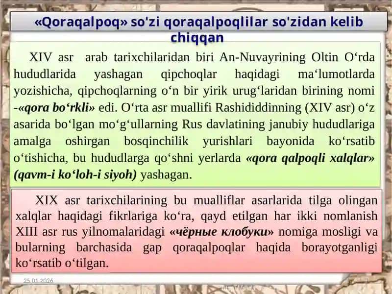 XVI-XIX ASRLARDA QORAQALPOQLAR 2