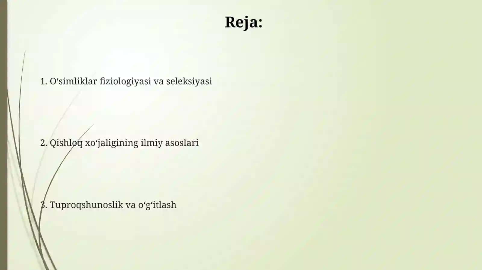 Dehqonchilikning ilmiy asoslari 2