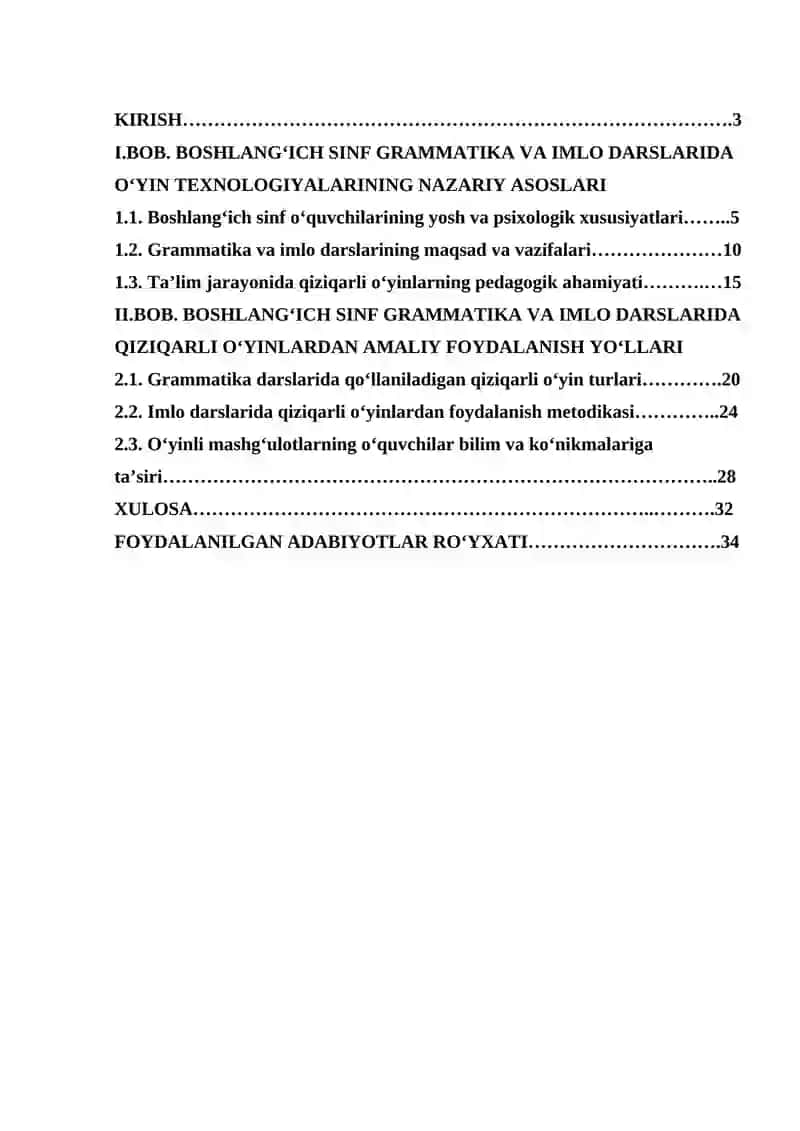 BOSHLANG‘ICH SINF GRAMMATIKA VA IMLO DARSLARIDA QIZIQARLI O‘YINLARDAN FOYDALANISH 2