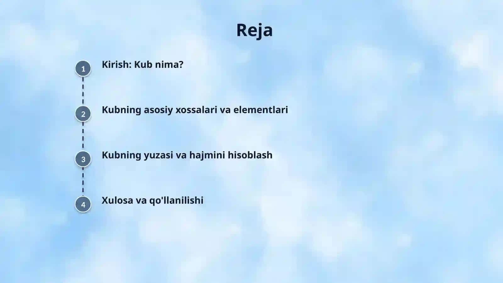 7-sinf oʻquvchilari uchun kub mavzusida taqdimot yaratib ber 2