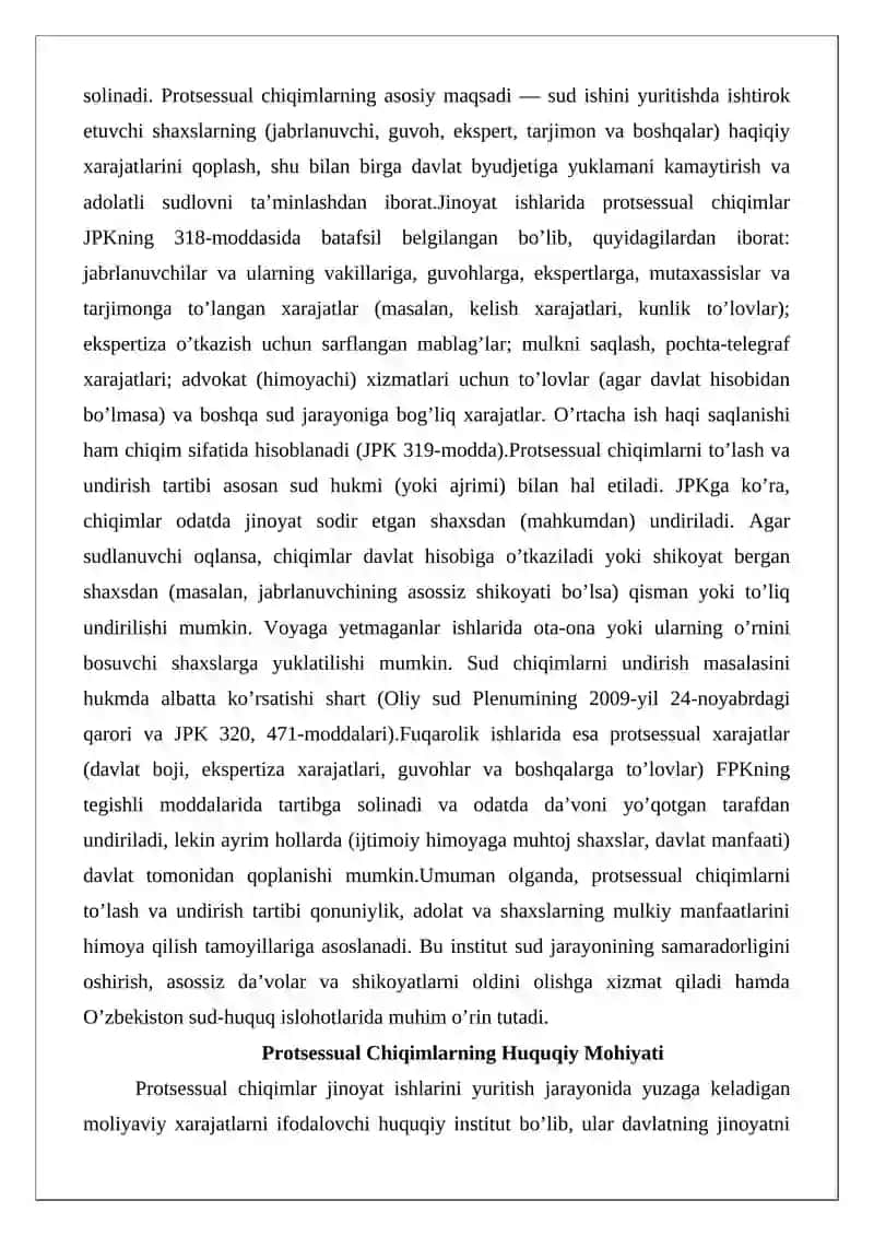 Protsessual chiqimlar va ularni qoplash 2