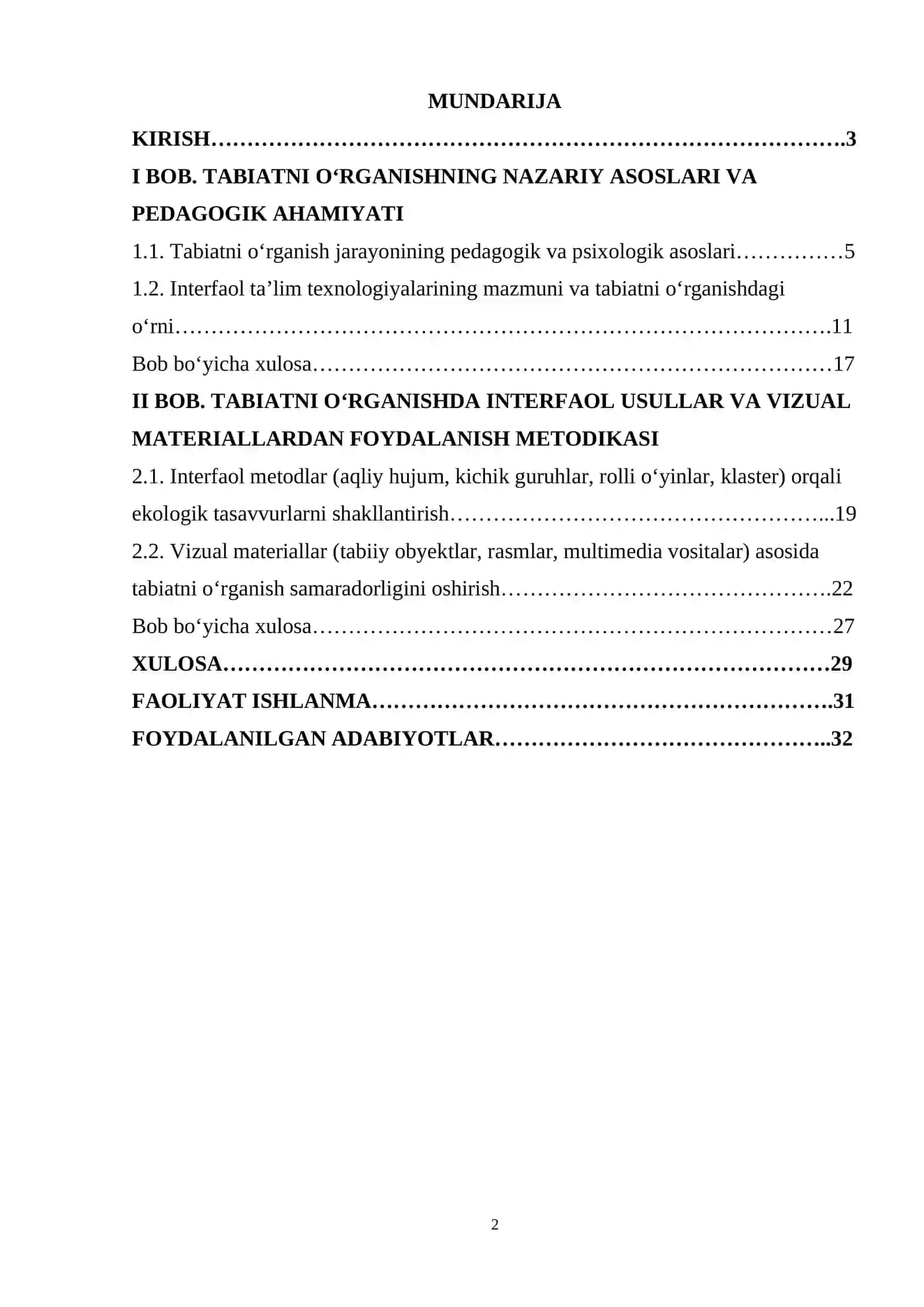 TABIATNI O‘RGANISHNING NAZARIY ASOSLARI VA PEDAGOGIK AHAMIYATI 2