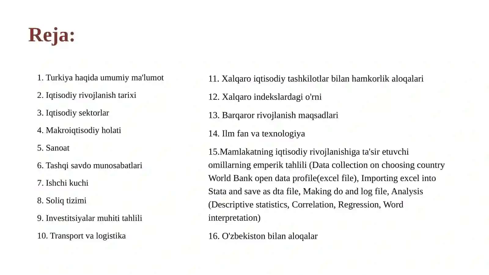 Turkiya iqtisodiyoti va emperik tahlili 2