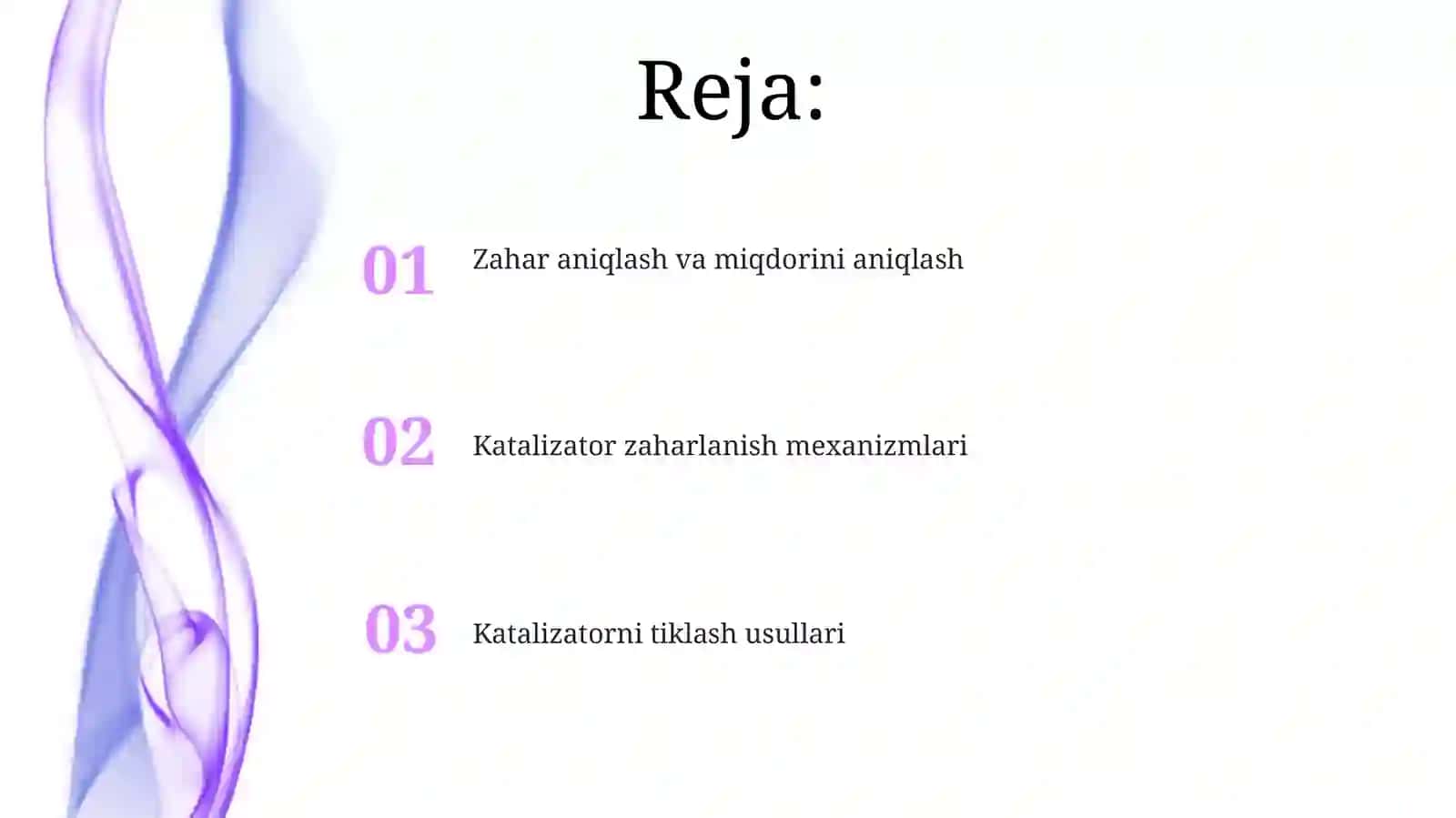 Katalizator zaharlanishi va tiklanishi 2