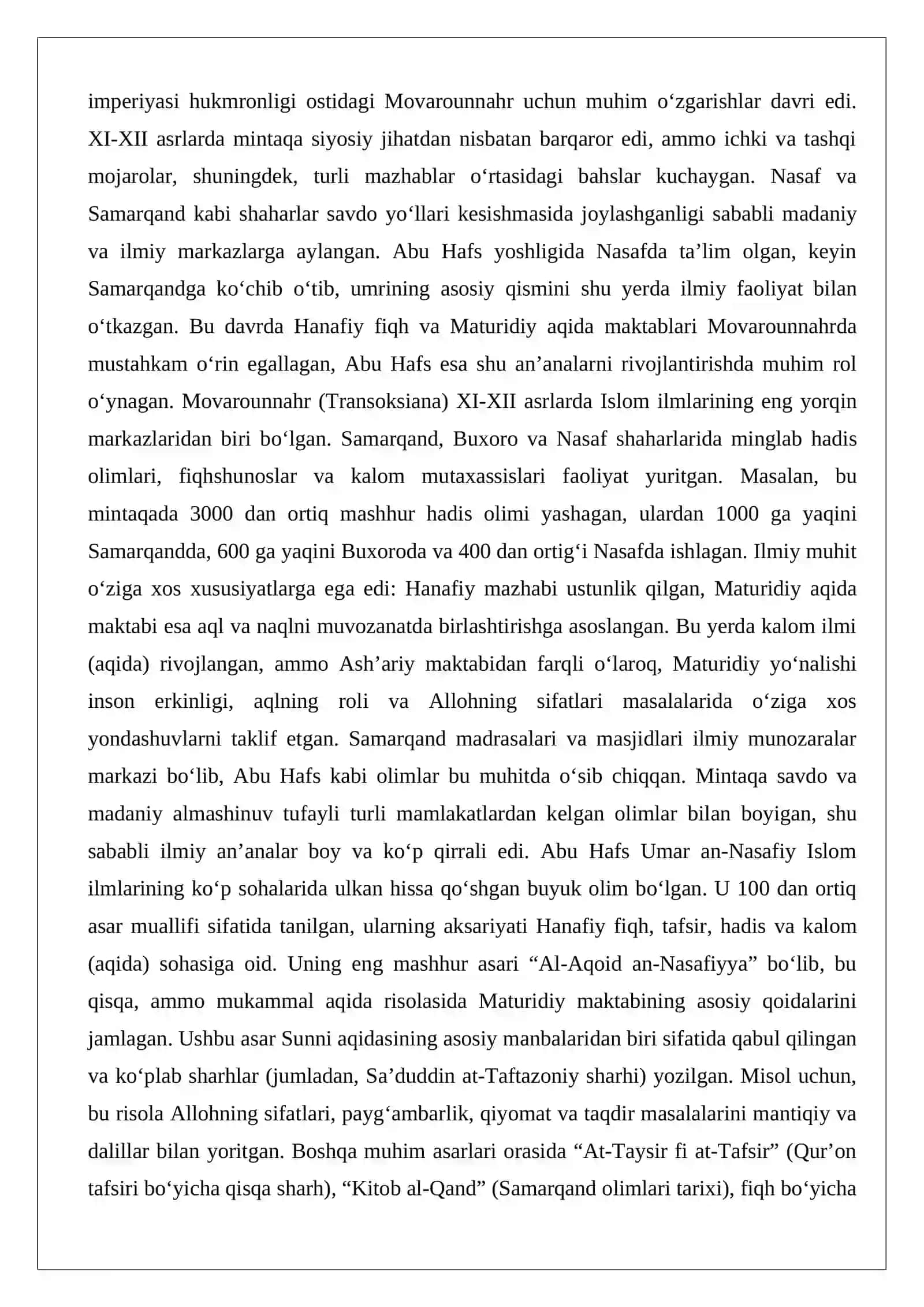 Abu Hafs Umar an-Nasafiy (1068-1142) 2
