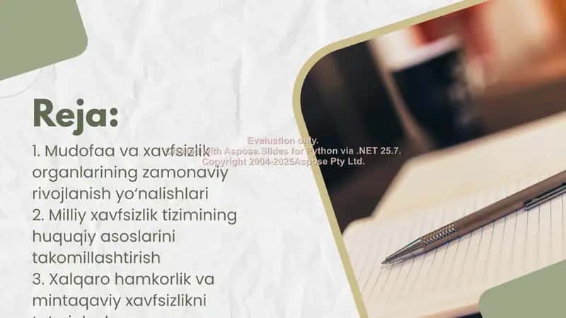 Mudofaa va xavfsizlik organlari tizimini rivojlantirish 2