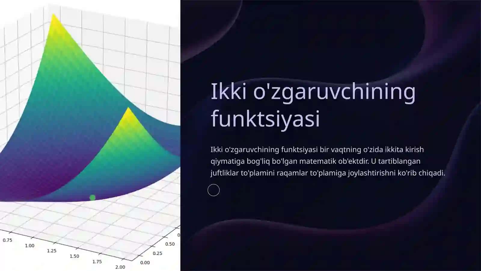 IKKI O’ZGARUVCHILI FUNKSIYA 2