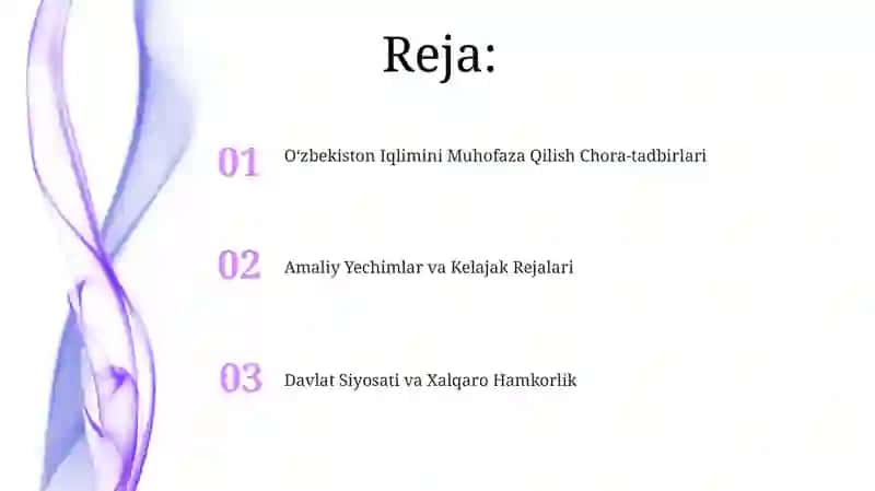 Oʻzbekiston Iqlimini Muhofaza Qilish Chora-tadbirlari 2