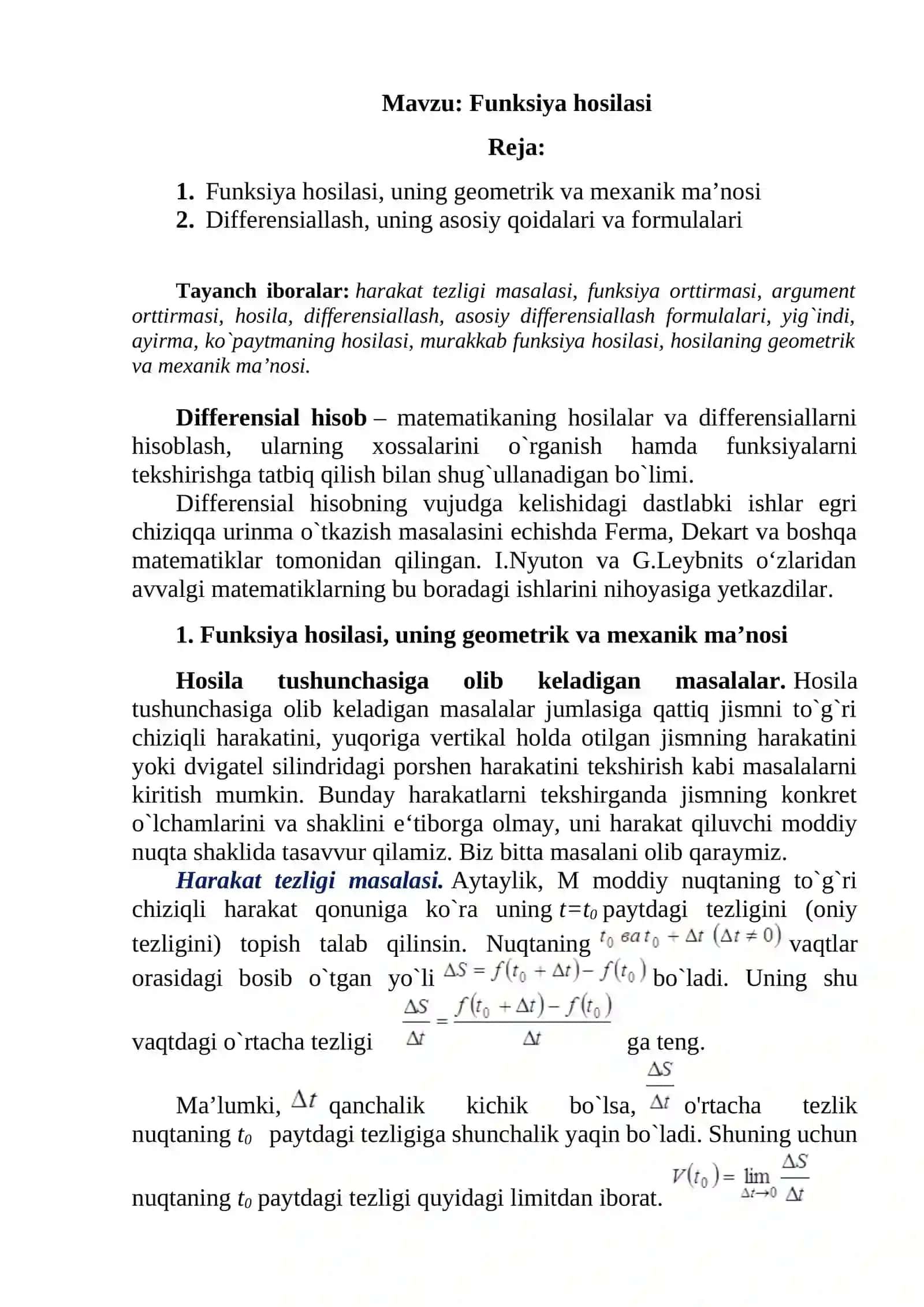 Funksiya hosilasi 2