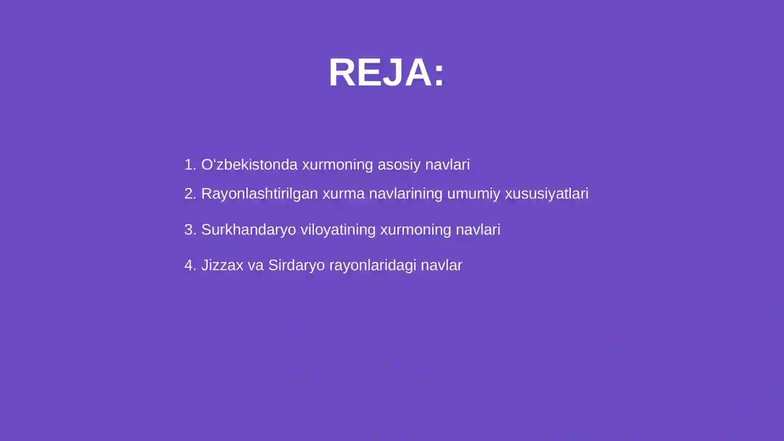 Oʻzbekistonda yetishtiriladigan xurmoning rayonlashtirilgan navlariga tavsif berish 2