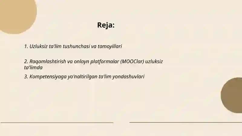 Uzluksiz ta'limdagi tendensiyalar va zamonaviy yondashuvlar 2