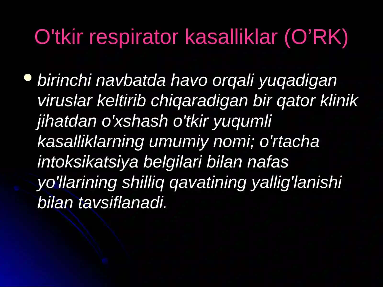 Havo tomchi yo’li bilan yuqadigan infeksiyalaring tayanch tashxisot belgilari 2