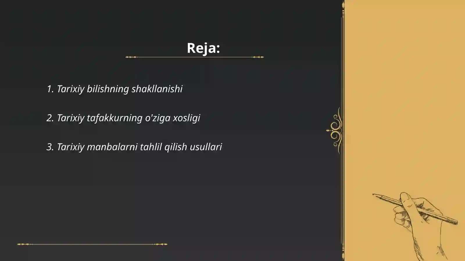Tarixni bilishning oʻziga hosligi 2