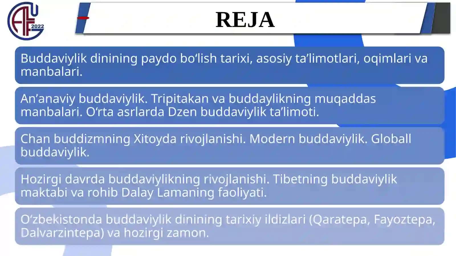 Buddaviylik Dinini Boshchiligi Tarixi 2