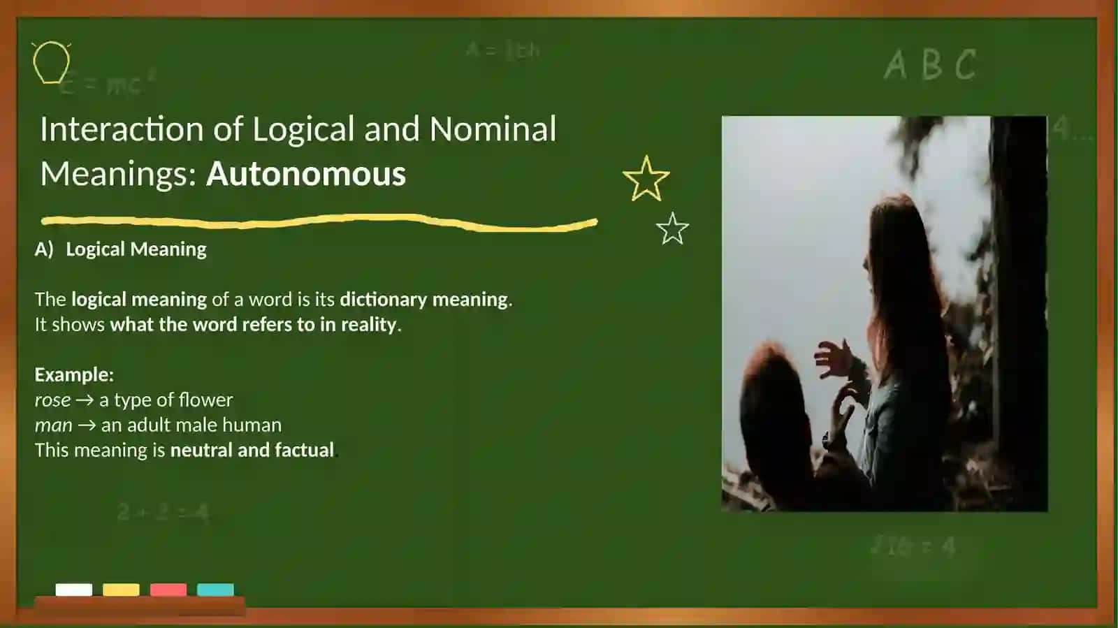 Interaction of Logical and Nominal Meanings: Autonomous 2