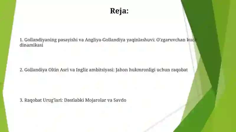Gollandiya va Angliya raqobati 2