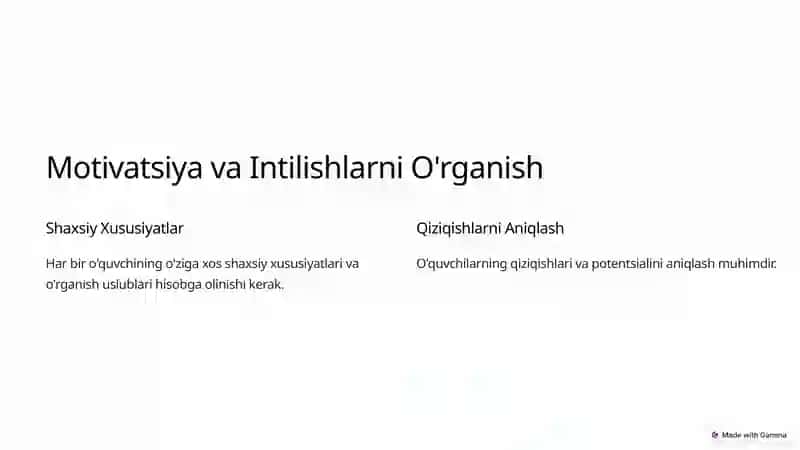 O'quvchilar Xulqi va Faoliyatini Rag'batlantirish 2