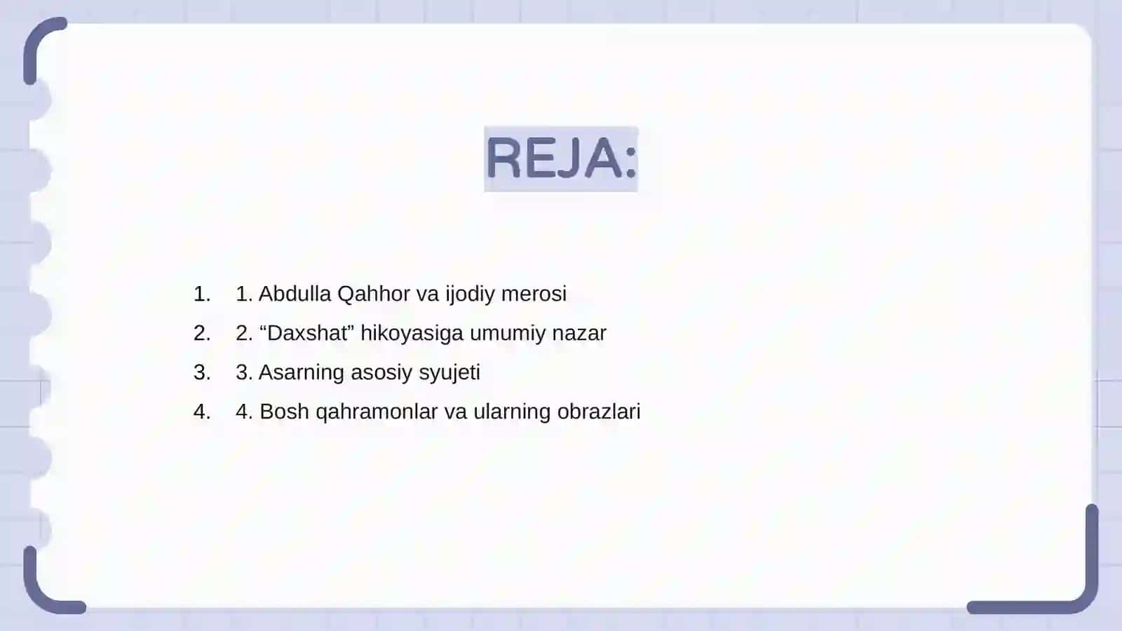 Abdulla Qahhorning “Daxshat “hikoyasi” tahlili 2