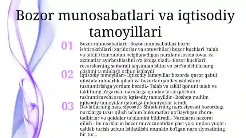 Bozor Munosabatlar Va Davlatlarning Narx Siyosayi 2