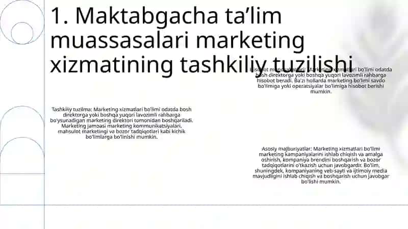 Maktabgacha Talim Tashkilotlarida Marketing Xizmati Faoliyatini Tashkil Etish 2