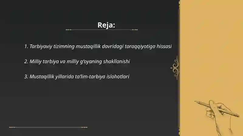 Tarbiyaviy Tizimning Mustaqillik Davridagi Taraqqiyotiga Hissasi 2