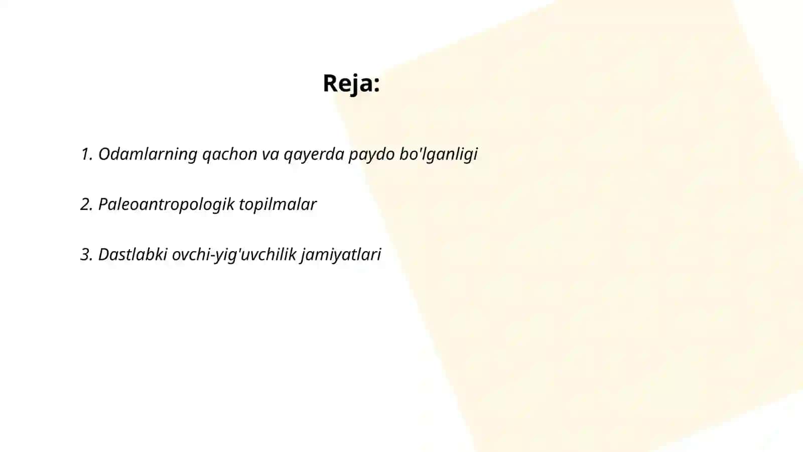 Odamning boshlangʻich ajdodlarining hayot tarzi va tarqalishi 2