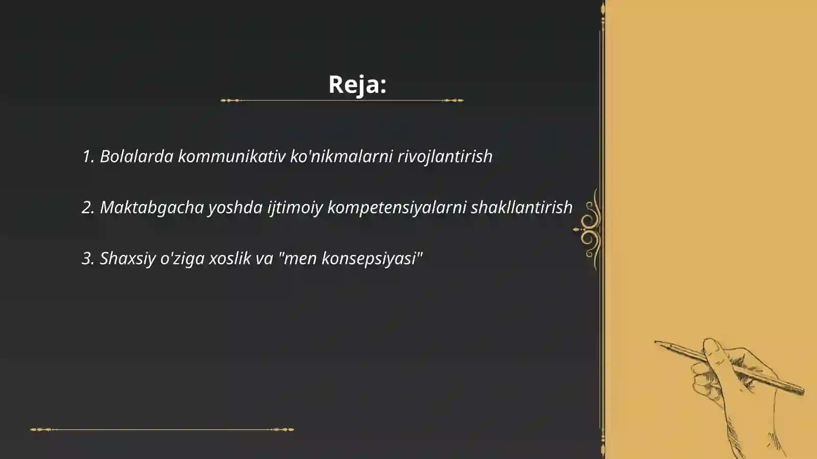 Maktabgacha yoshdagi bolaning tayanch konpitensiyalari kommunikativ ijtimoiy shaxsiy("men konsepsiyasini qurish") 2