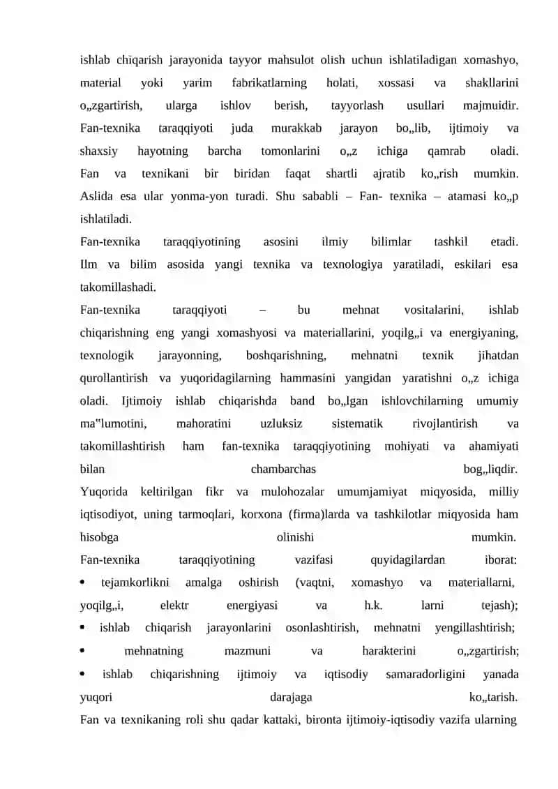 Sanoatda fan-texnika taraqqiyoti va innovatsion faoliyat 2