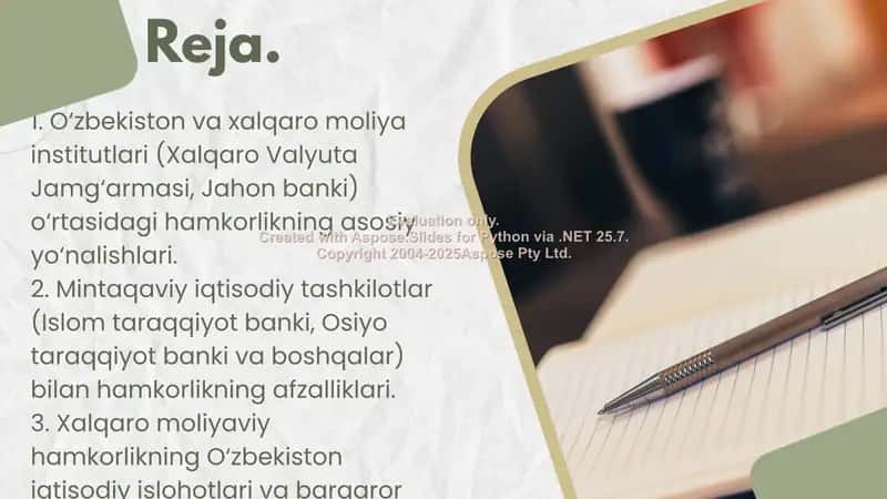Xalqaro moliya va iqtisodiyot tuzilmalari 2