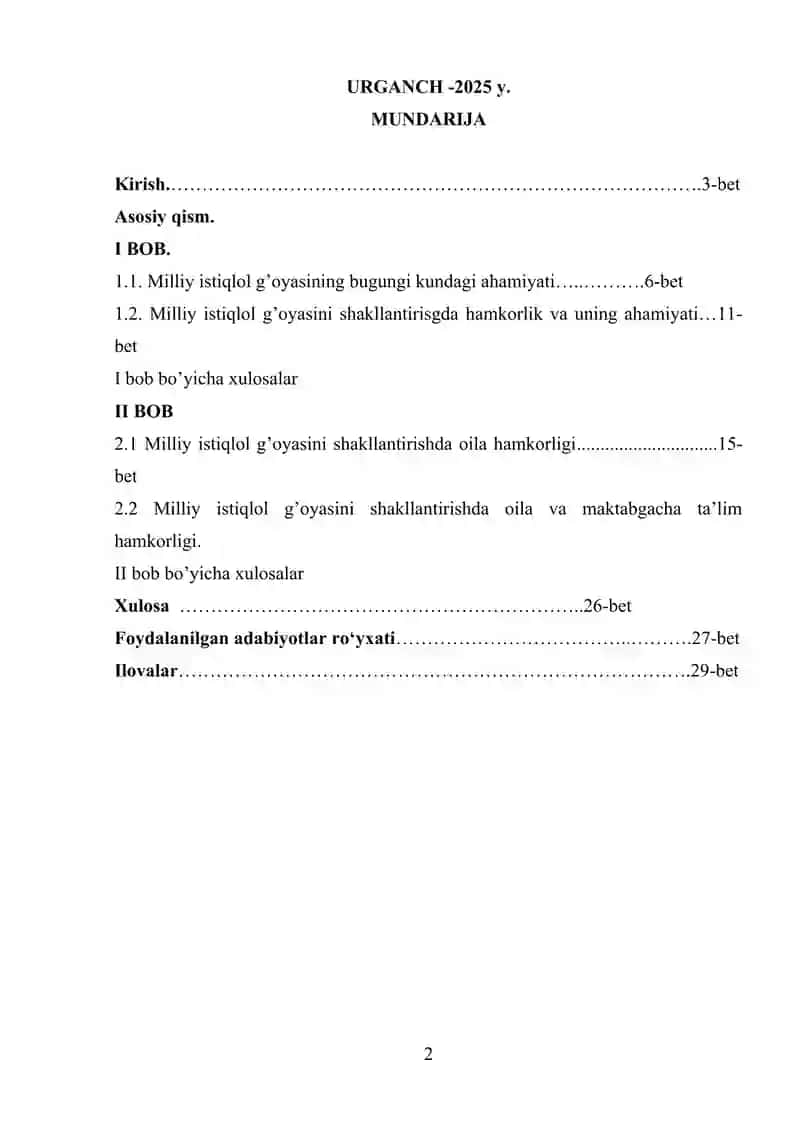 "MAKTABGACHA TA’LIM TARBIYANI TASHKIL ETISH TEXNOLOGIYASI" 2