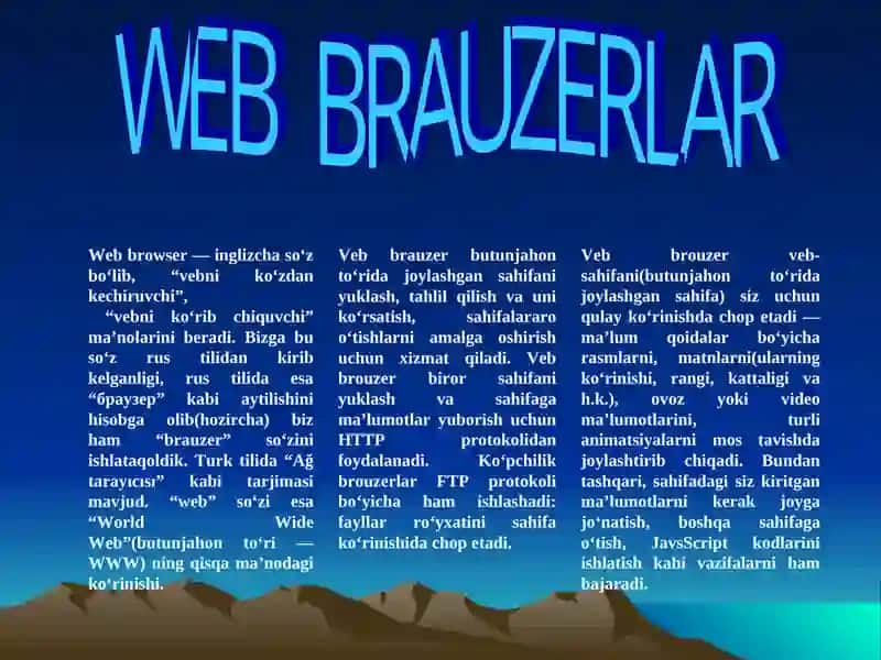 Veb brauzerlar,Internetda axborot qidiruv tizimi 2