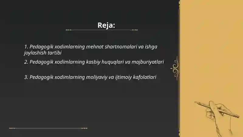 Taʼlim tashkilotlarida pedagogik xodimlarning huquqiy maqomi 2