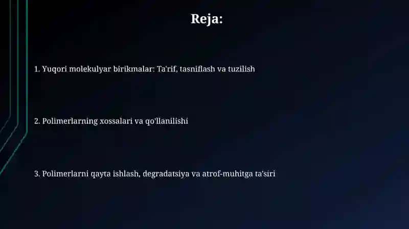 Yuqori molekulyar birikmalar 2