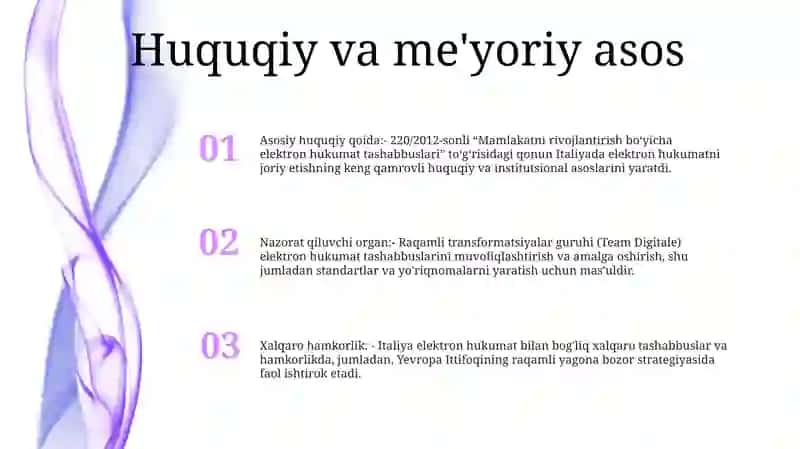 Elikitron Hukumat Joriy Etishning Italya Tajribasi 2