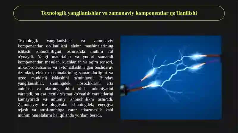 Elektr mashinalarining ishlash ishonchliligini oshirish usullari. 2