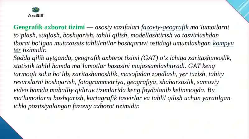 Geografikaxborottizimi Dasturlar 2