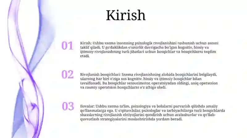 Shaxsning Psixik Rivojlanishini Tabaqalashtirish Sxemasi 2