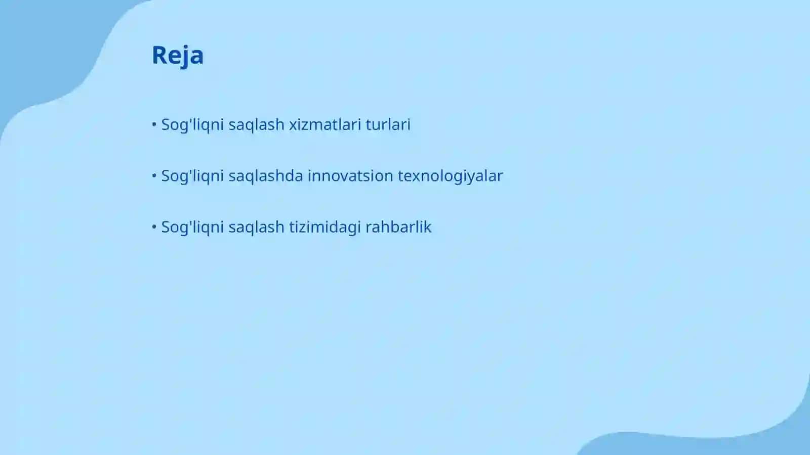 Xizmat koʻrsatish sohasida sog'liqni saqlash 2