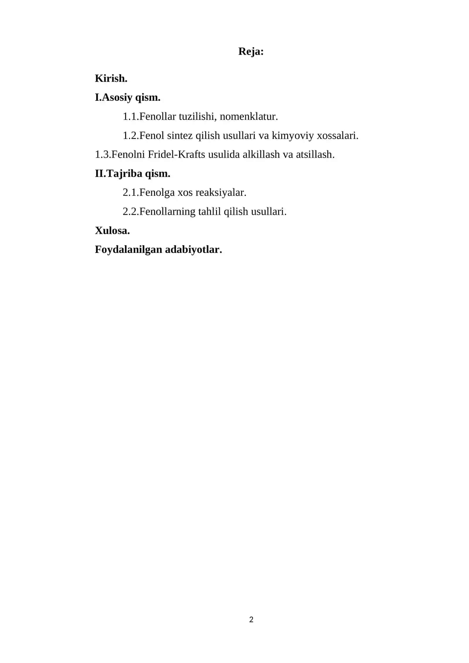 Fenolni izobutilin bilan alkillash reaksiyalari 2