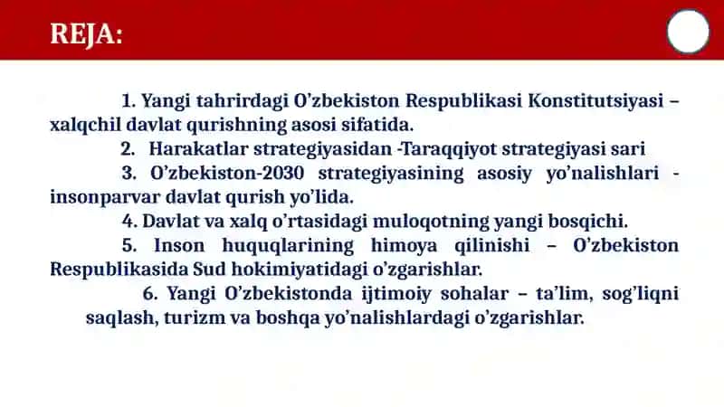 YANGI O’ZBEKISTONDAPREZIDENT SH.MIRZIYOEV RAXBARLIGIDA YANGILANAYOTGAN O’ZBEKISTON MILLIY TIKLANISHDAN –MILLIY YUKSALISH SARI. 2