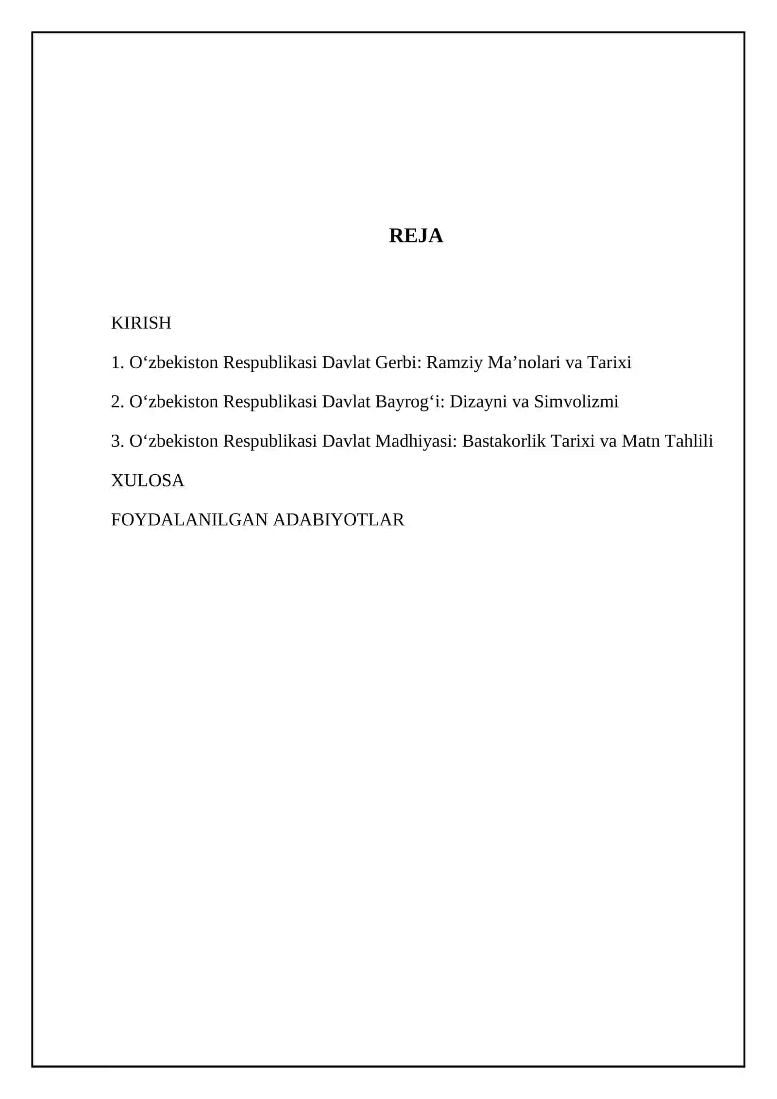 Oʻzbekiston Respublikasi Davlat Gerbi, Bayrogʻi va Madhiyasi 2