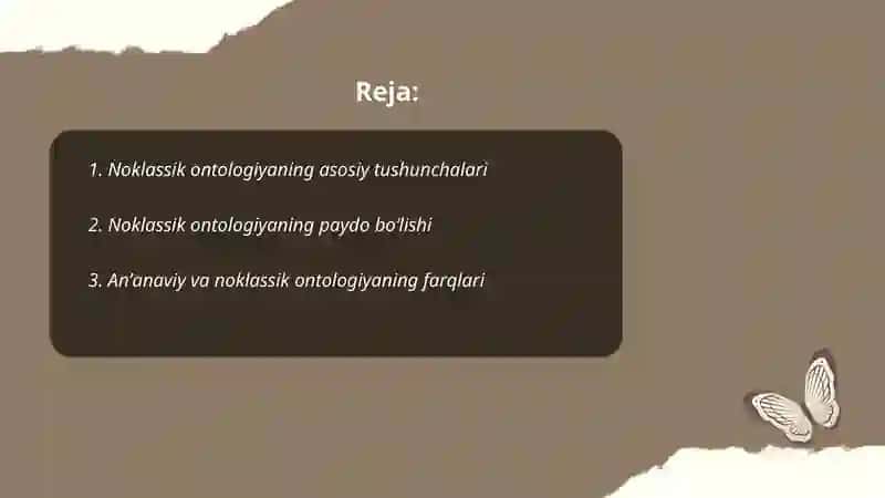 Noklassik ontologiyaning yoʻnalishlari va mohiyati 2