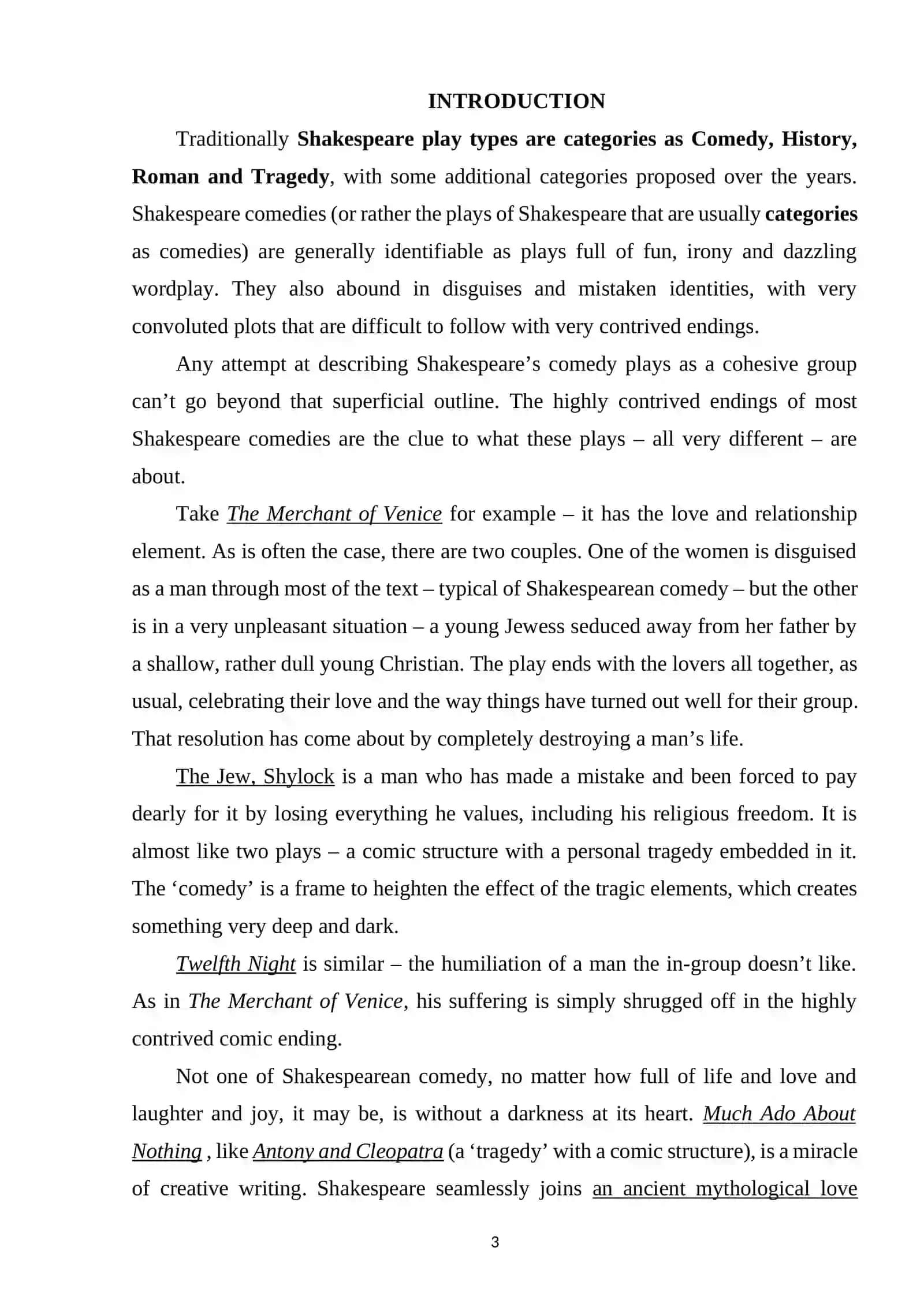 AN INTRODUCTION TO SHAKESPEARE’S COMEDIES 2