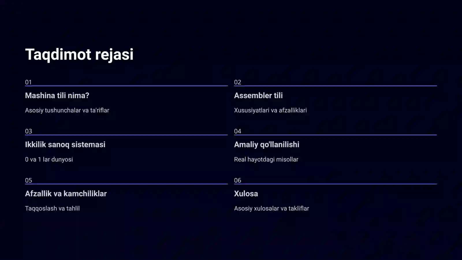 Mashina Tiliga Kirish 2