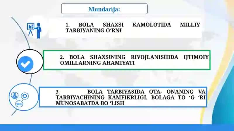 MAKTABGACHA YOSHDAGI BOLALARNING MA’NAVIY, AXLOQIY TARBIYASIDA VATANPARVARLIK, INSONPARVARLIK HIS-TUYG’USINI SHAKLLANTIRISH 2