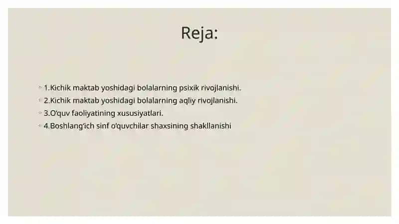 Kichik maktab yoshidagi bolalarning psixik rivojlanishi 2