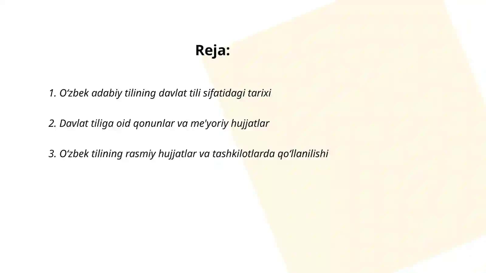 O‘zbek adabiy tilining davlat tili mavqeyidagi o‘rni 2