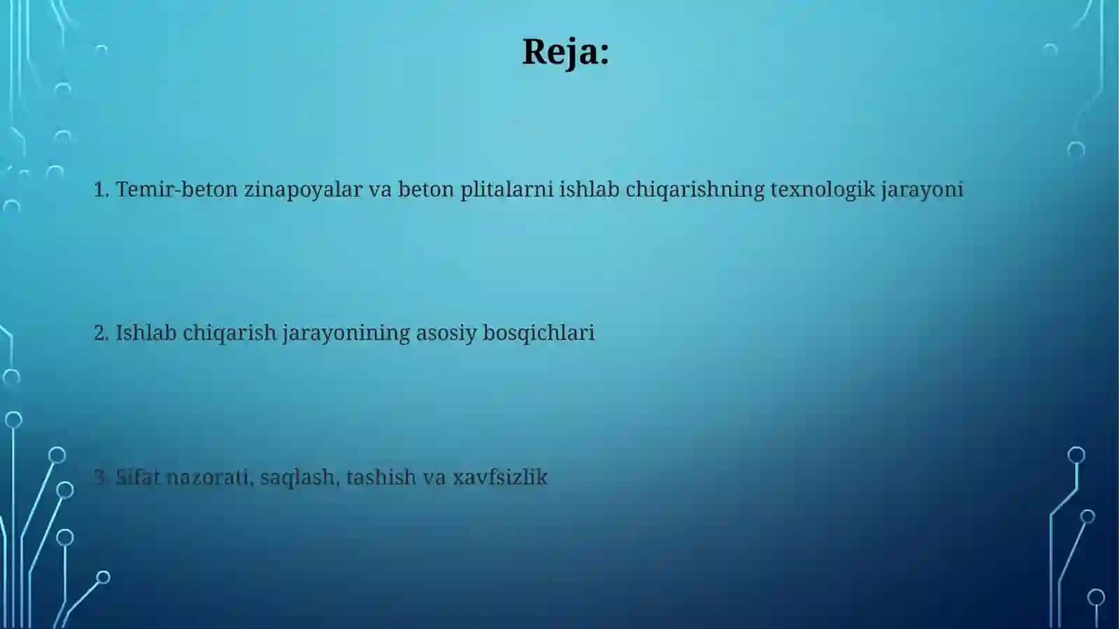 Sanoat korxonalarda temir-beton marshi,beton plitalar ishlab chiqarish texnologik jarayoni 2
